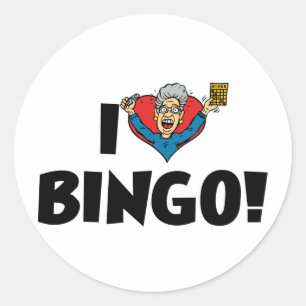 Ich Liebe Herz Bingo! - Bingo Lovers Runder Aufkleber