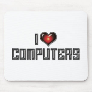 Ich liebe Herz Computer - Elektronikliebhaber Mousepad