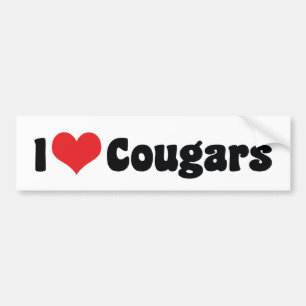 Ich liebe Herz Cougars Autoaufkleber