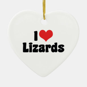 Ich liebe Herz-Echsen - Reptilienliebhaber Keramikornament