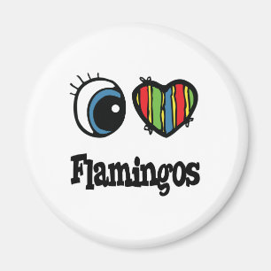 Ich liebe (Herz) Flamingos Magnet