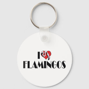 Ich liebe Herz-Flamingos - Rosa-Flamingo-Freunde Schlüsselanhänger