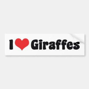 Ich liebe Herz-Giraffen - Giraffenliebhaber Autoaufkleber