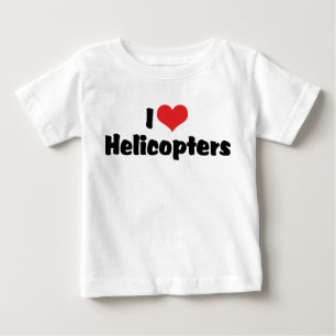 Ich liebe Herz Hubschrauber Baby T-shirt