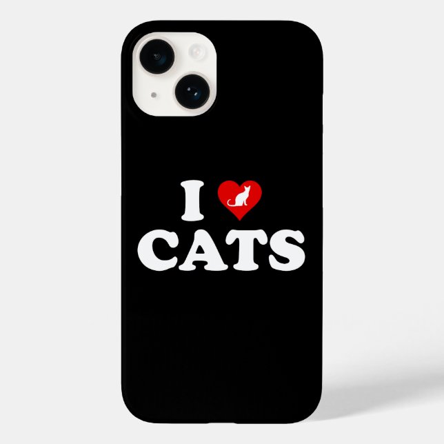 Ich liebe (Herz) Katzen Case-Mate iPhone 14 Hülle (Rückseite)