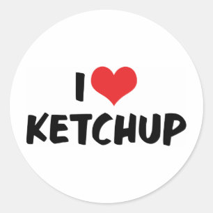 Ich liebe Herz Ketchup - Ketchup Liebhaber Runder Aufkleber