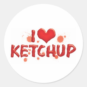 Ich liebe Herz Ketchup - Ketchup-Liebhaber Runder Aufkleber