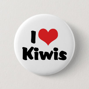 Ich liebe Herz Kiwis - Kiwi-Vogelliebhaber Button