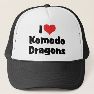Ich liebe Herz Komodo-Drachen Truckerkappe