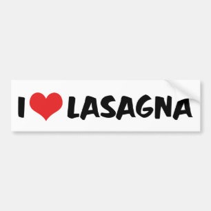 Ich liebe Herz-Lasagne - Italienisches Essen Pasta Autoaufkleber