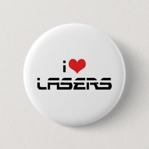 Ich liebe Herz Laser - Liebhaber von Wissenschaft Button