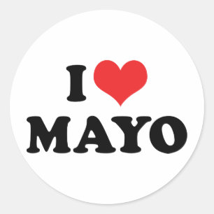 Ich liebe Herz-Mayonnaise - Mayonnaise-Liebhaber Runder Aufkleber