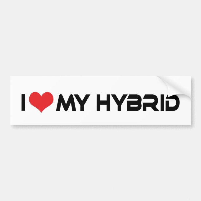 Ich Liebe Herz mein Hybrid - Elektro-Auto Lover Autoaufkleber (Vorne)