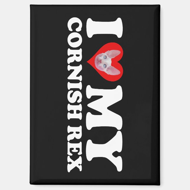 Ich liebe (Herz) meine Cornish Rex Magnet (Vorderseite)