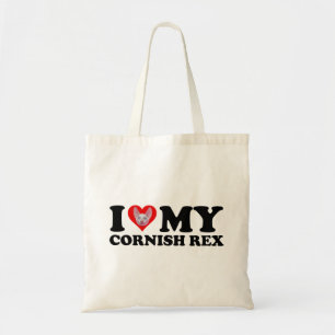 Ich liebe (Herz) meine Cornish Rex Tragetasche