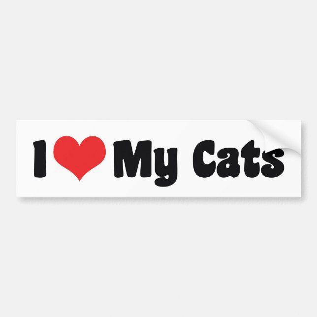 Ich Liebe Herz meine Katzen - Katze Lover Autoaufkleber (Vorne)