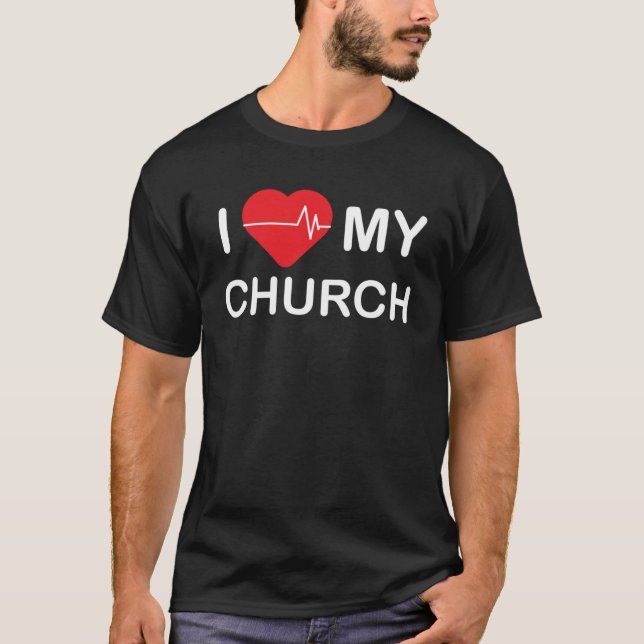Ich Liebe Herz meine Kirche sarkastisches Zitat Sp T-Shirt (Vorderseite)