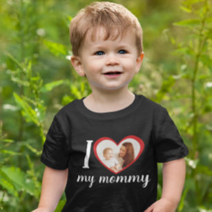 Ich Liebe Herz meine Mama-benutzerdefinierten Foto Baby T-shirt