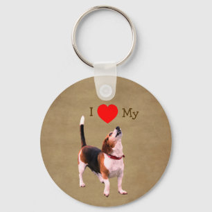 Ich liebe Herz meinen Beagle Hund Schlüsselanhänger