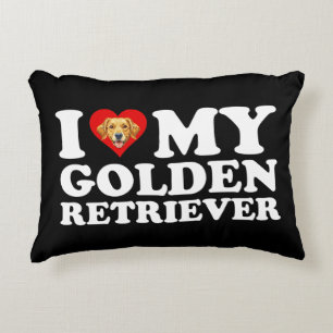 Ich liebe (Herz) meinen Golden Retriever Dekokissen