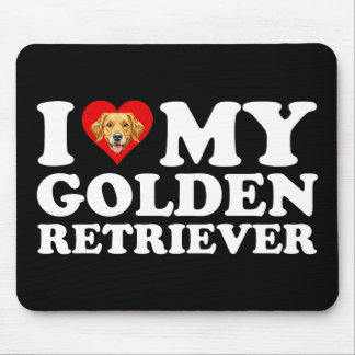 Ich liebe (Herz) meinen Golden Retriever Mousepad