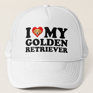 Ich liebe (Herz) meinen Golden Retriever Truckerkappe