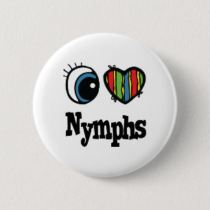 Ich liebe (Herz) Nymphen Button