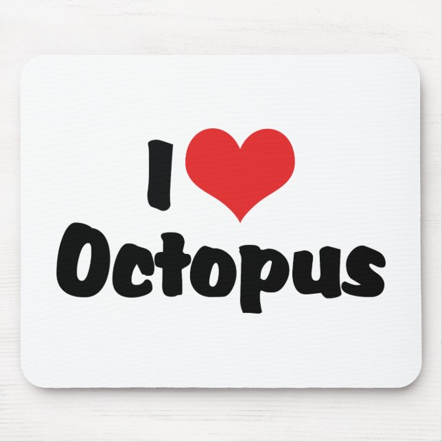 Ich liebe Herz Oktopus Mousepad (Vorne)
