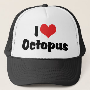 Ich liebe Herz-Oktopus Truckerkappe