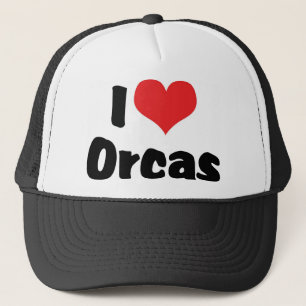 Ich liebe Herz Orcas - Schwertwal Liebhaber Truckerkappe