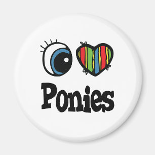 Ich liebe (Herz) Ponys Magnet