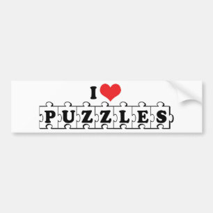 Ich liebe Herz-Puzzleteile - Puzzle-Liebhaber Autoaufkleber