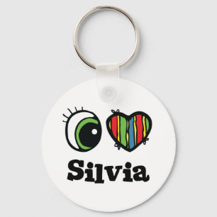 Ich liebe (Herz) Silvia Schlüsselanhänger