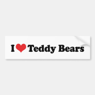 Ich liebe Herz-Teddybären - Teddybär-Sammler Autoaufkleber
