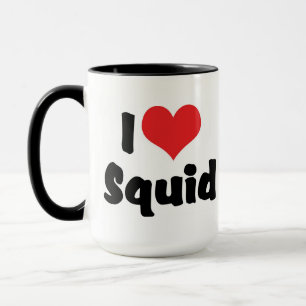 Ich liebe Herz Tintenfisch Tasse