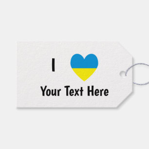 Ich liebe (Herz Ukrainische Flagge) Personalisiert Geschenkanhänger