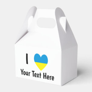 Ich liebe (Herz Ukrainische Flagge) Personalisiert Geschenkschachtel