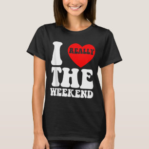 Ich liebe Herz-Wochenende Lustige Camping-Paar-Ges T-Shirt