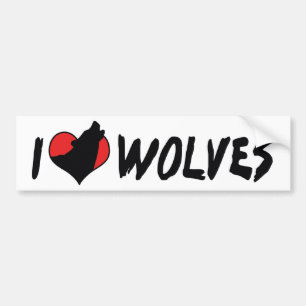 Ich liebe Herz Wölfe - Wolf Liebhaber Autoaufkleber