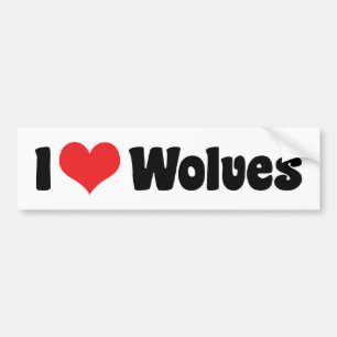 Ich liebe Herz Wölfe - Wolf Liebhaber Autoaufkleber