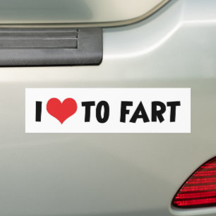Ich liebe Herz zu furzen Autoaufkleber