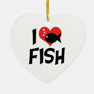 Ich liebe Herzaquarienfische - Aquarienliebhaber Keramikornament
