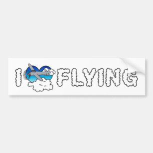 Ich liebe Herzfliegen - Flugzeugliebhaber Autoaufkleber