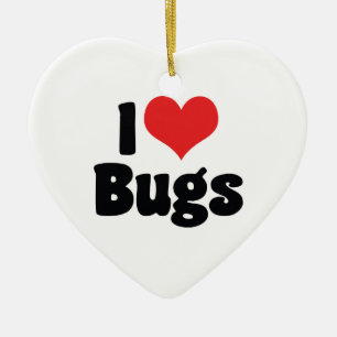 Ich liebe Herzinsekten - Insekten Entomologe Keramikornament