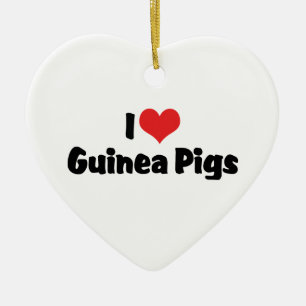 Ich liebe Herzmeerschweinchen Keramik Ornament