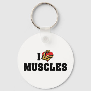 Ich liebe Herzmuskeln - Muskelaufbau Bodybuilder Schlüsselanhänger