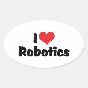 Ich liebe Herzrobotik - Roboterverehrer Ovaler Aufkleber