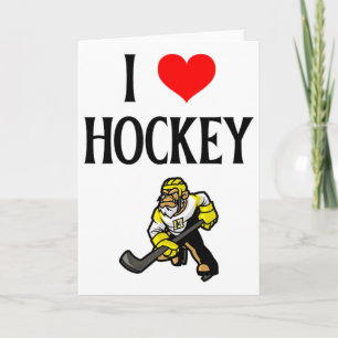 Ich liebe Hockey Ich Herz Hockey Lustiges Eis-Hock Karte