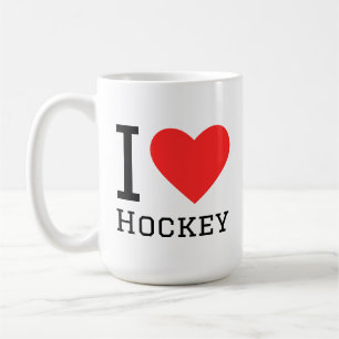 Ich liebe Hockey Quadrat-Aufkleber Kaffeetasse