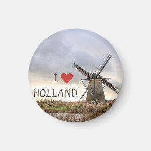 Ich liebe Holland  Windmühlen Fotomagnet Magnet